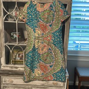 Colorful Patterned Dress by Talbots, Size 8